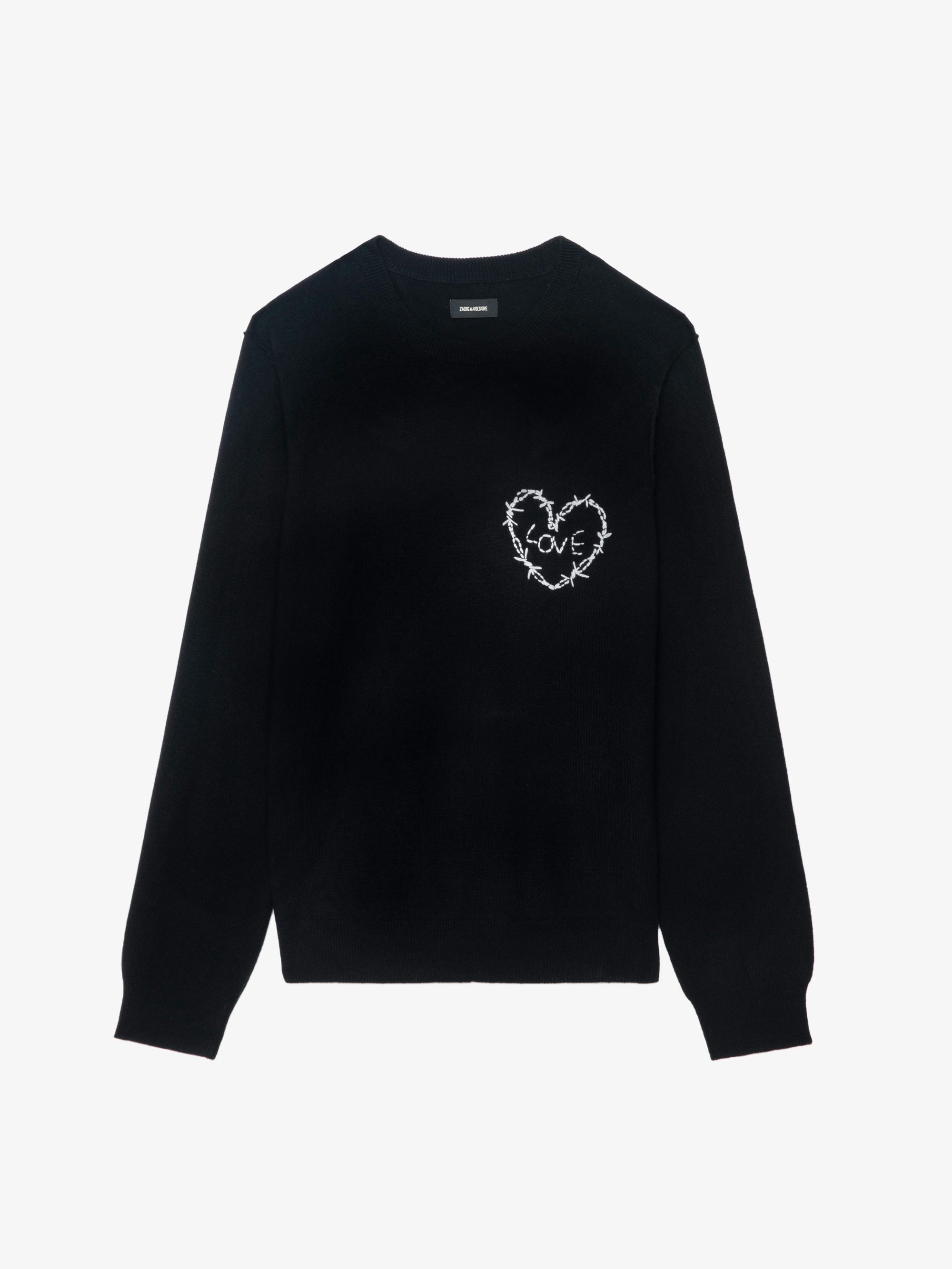 Kennedy Jumper - Jumper with round neck and heart embroidery on the front.